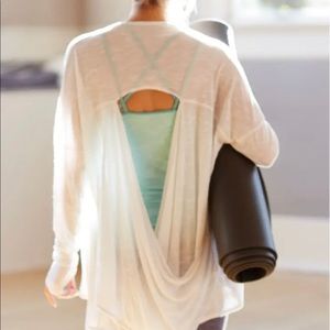 Zella White Open Back Cardigan